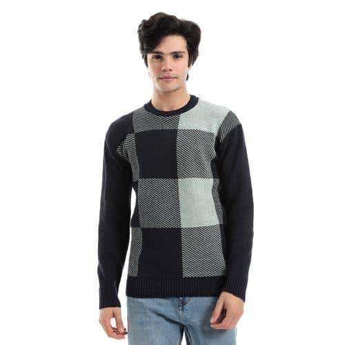 wool men pullover with multi design