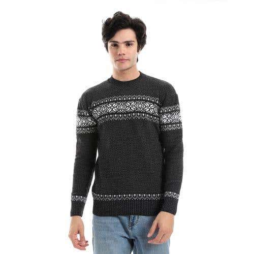 Men's wool pullover with multiple designs