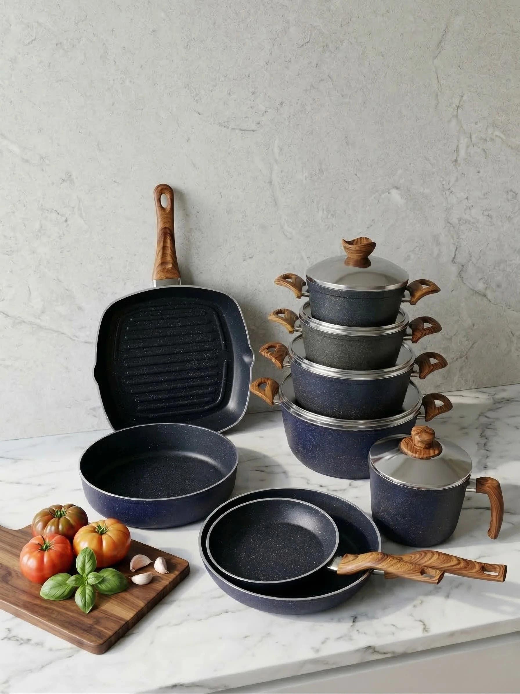 14-Pieces Terynova Granite Cookware Set