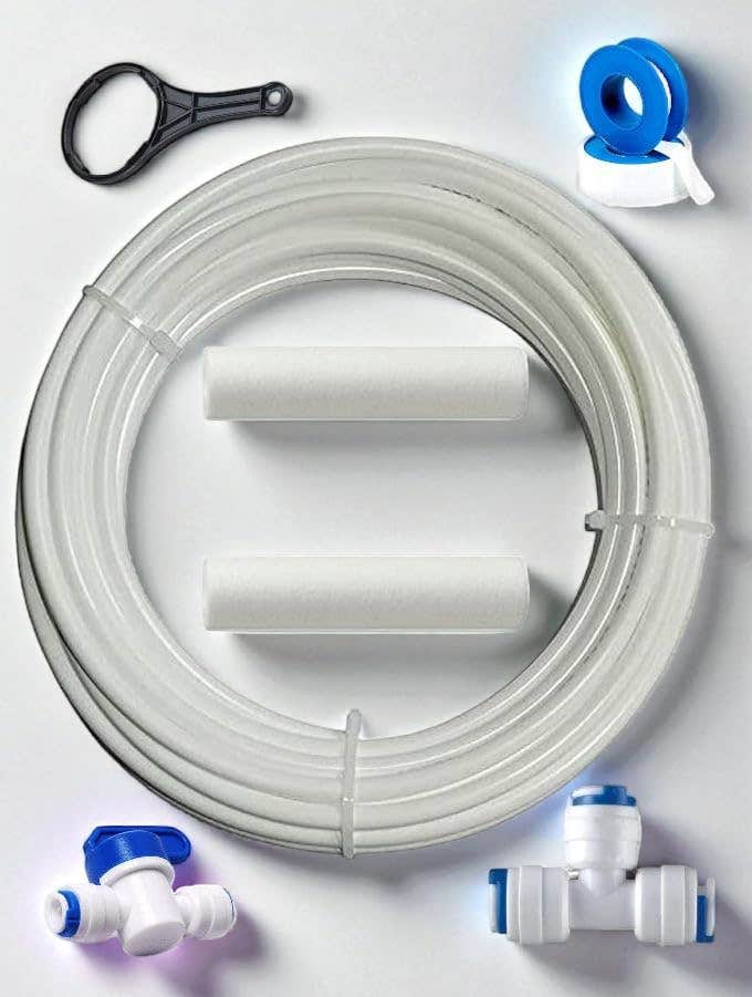 Generic Water Filter Cartridge Set - 2 Stage 1 Candles, 5M Hose, Triple Elbow