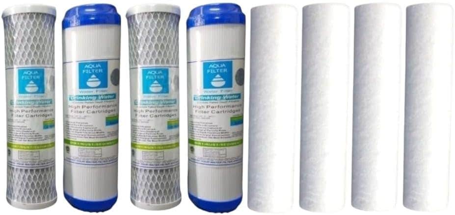 Generic Water Filter Cartridge Set - 8 Pieces, 12 Months Supply