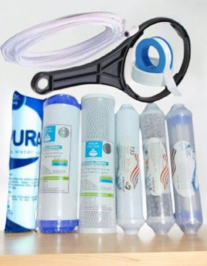 6-Stage Water Filter Candle Set with Hose, Teflon Tape, and Wrench - Generic Brand