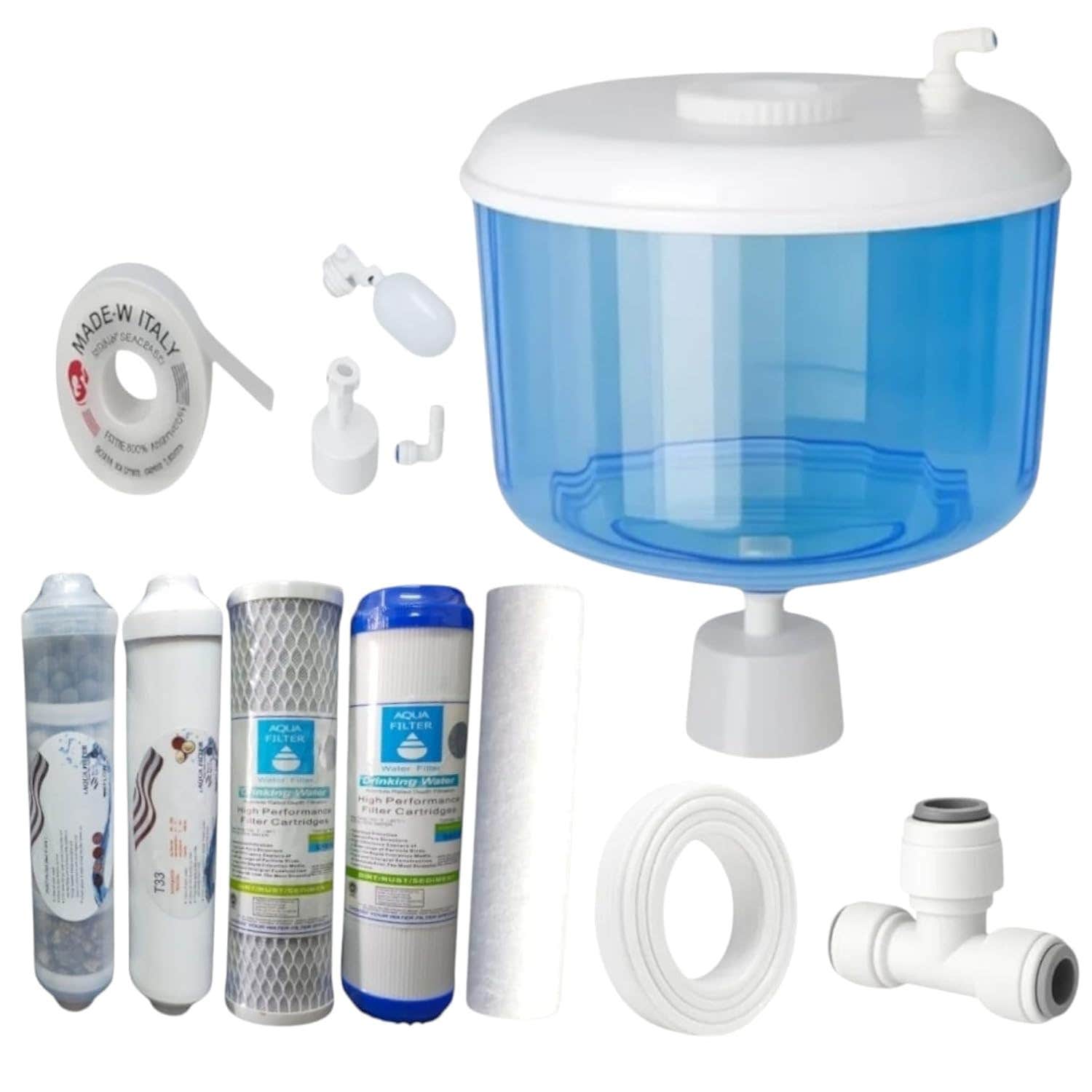 Integrated Water Purifier System with 5 Filter Cartridges - 10L Capacity