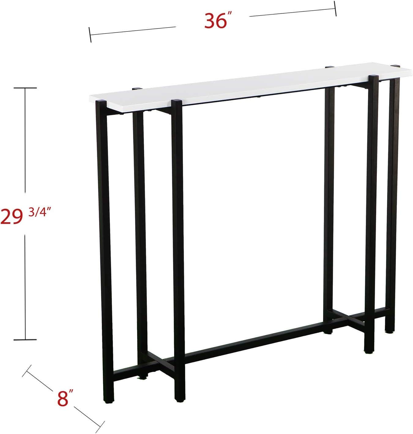 SEI Furniture Helena Contemporary Narrow Console Table, black