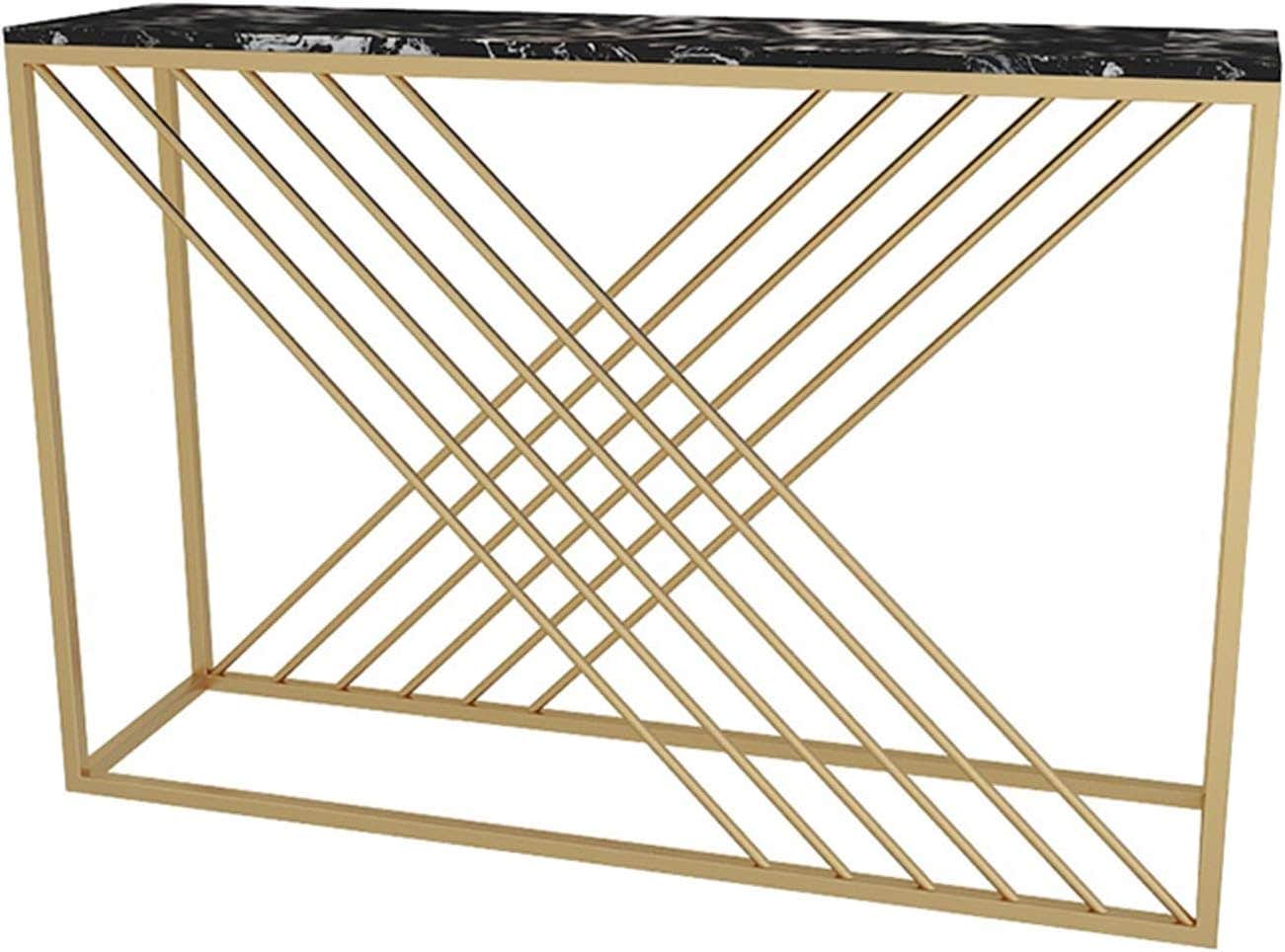 FUFU Coffee Table Marble Porch Table, Wrought Iron Wall Table, Living Room Wall Cabinet 31.4x11.8x23.6 Inches (Color : B)