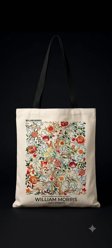 William Morris Pomegranate Design Tote Bag - Spacious & Comfortable