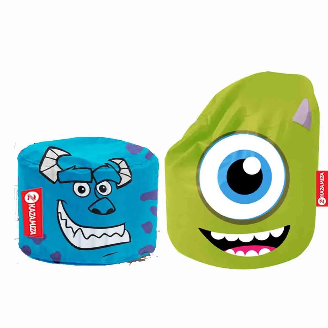 Foam and Fabric Beanbags set 2 Pieces - Multi color