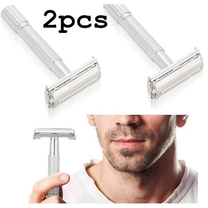 Vintage Stainless Steel Men's Shaver Set, Silver - 2 Pieces