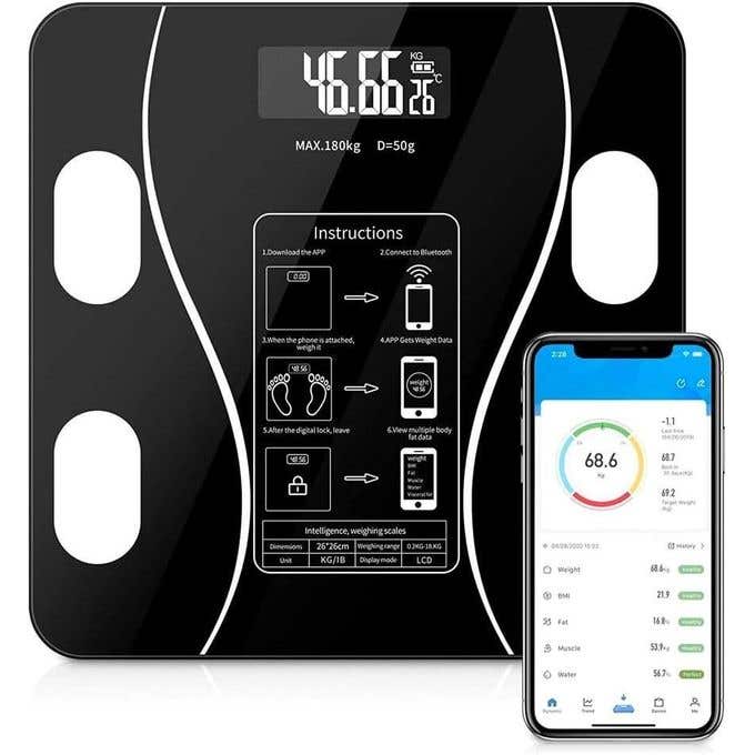 Smart Bluetooth Body Fat Scale - High Precision Digital Analyzer for Body Composition Tracking, Wireless Smart Scale