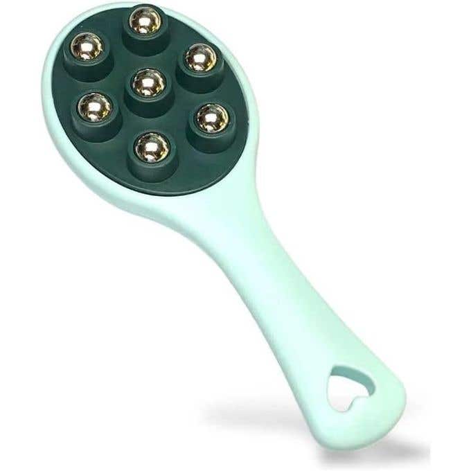 Deep Tissue Massage Ball with Comfort Grip Handle - Portable Handheld Massager for Neck, Back, and Arms