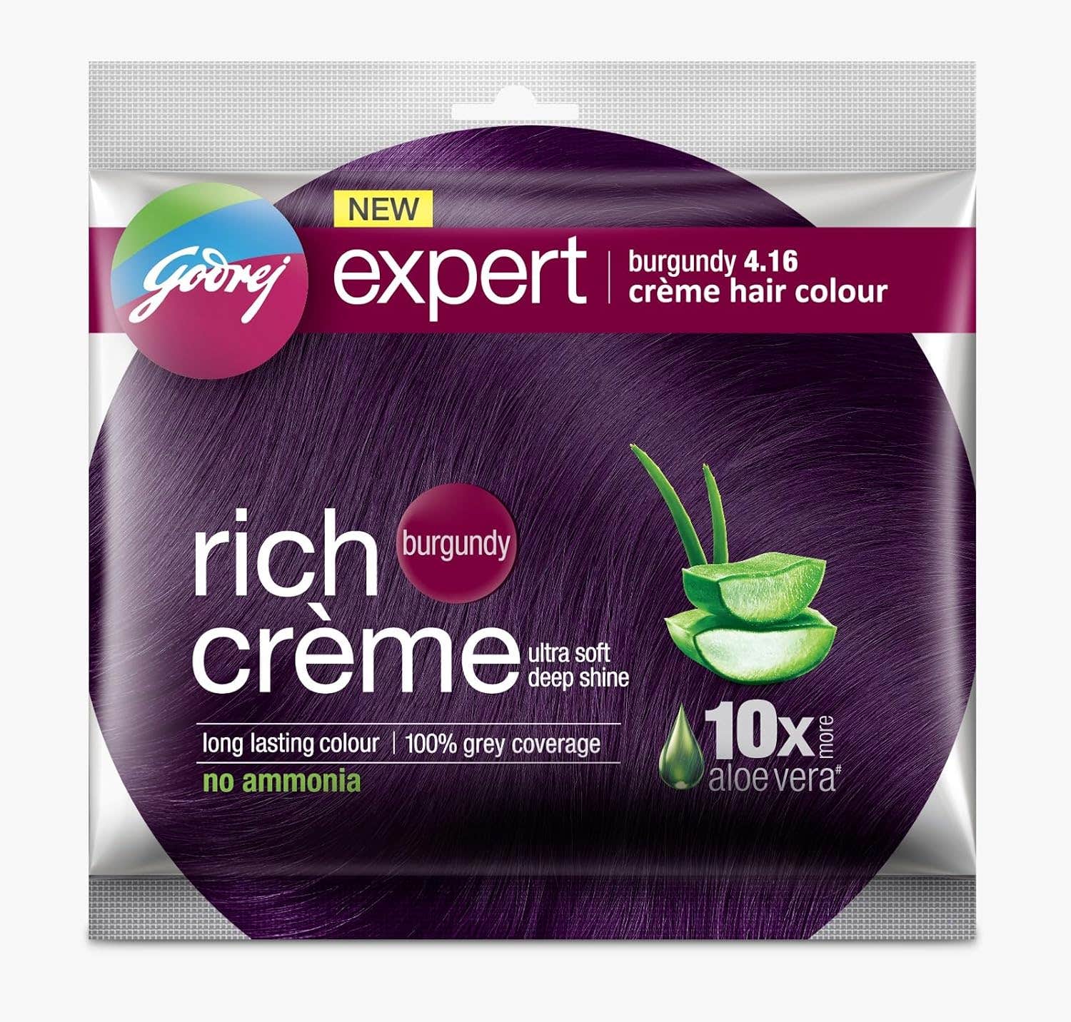 Godrej Expert Rich Cream Hair Color 20g & 20ml, Burgundy)