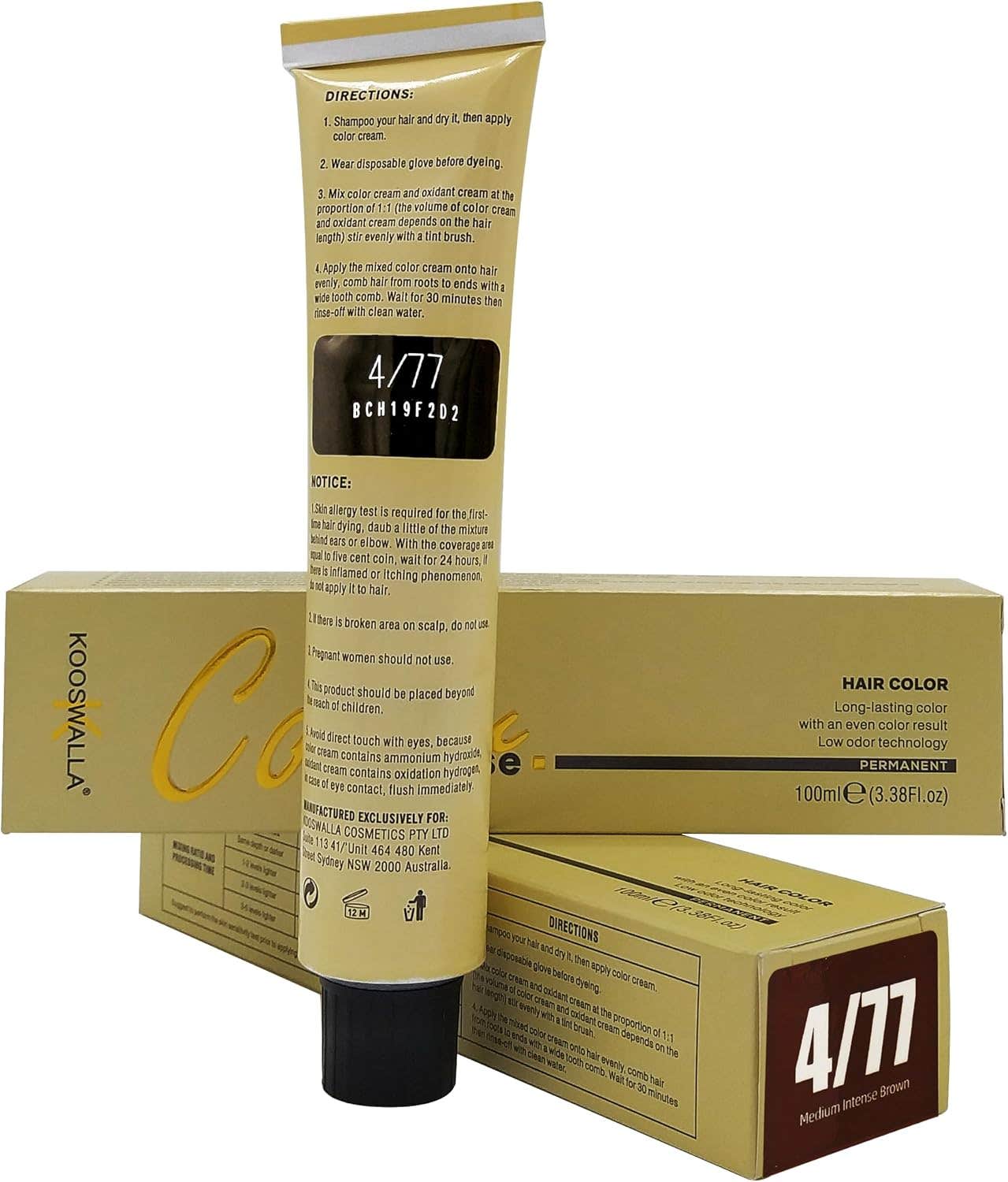 Hair Color- Chocolate 4/77 Medium Intense Brown 100ml
