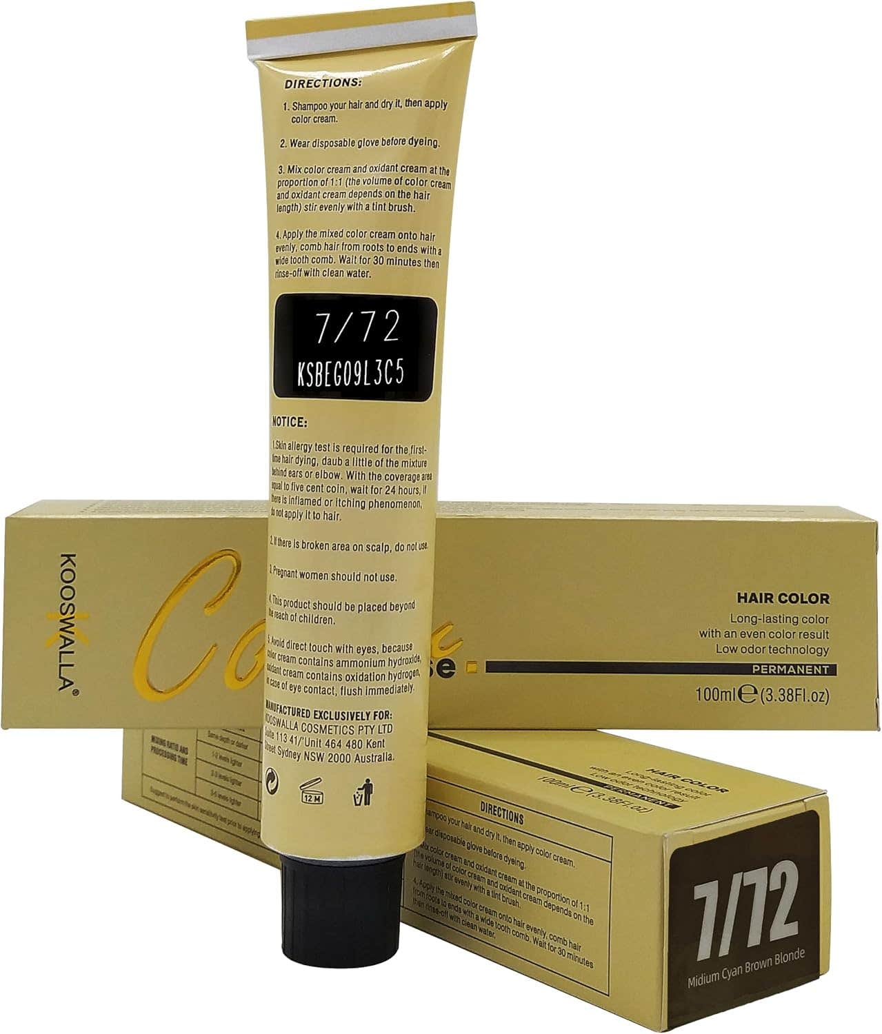 Hair Color- Green 7/72 Medium Gyan Brown Blonde100 ml