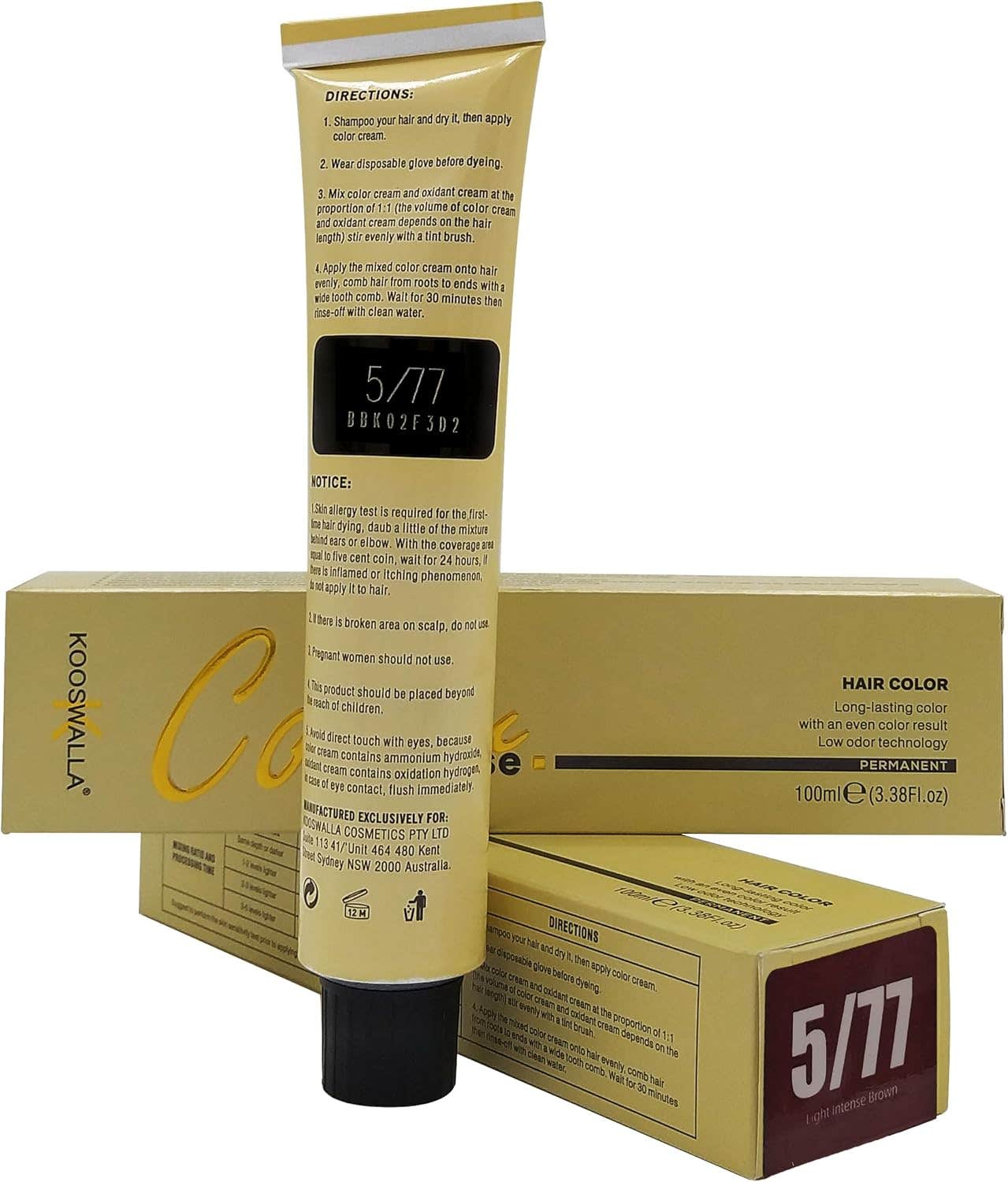 Hair Color- Chocolate 5/77 Light Intense Brown 100ml