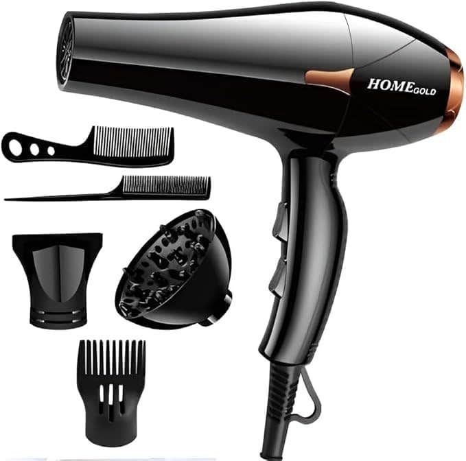 Hair Dryer 4000W Ionic With Diffuser, 3 Heat 2 Speed Settings, Cool Shot Button, Overheat Protection, Ergonomic Handle, Energy Saving Design, HG-687