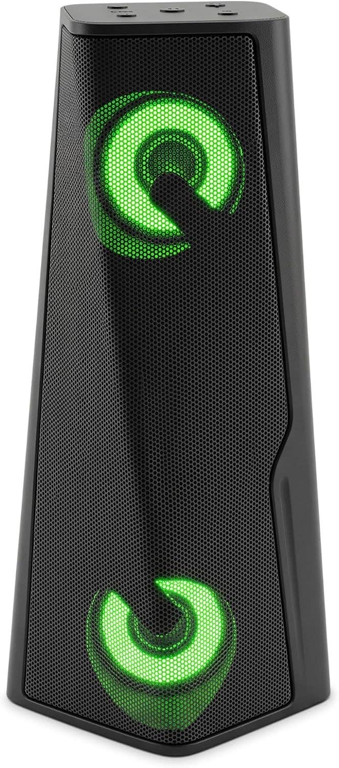 Portable Wireless Bluetooth Speaker with USB, Micro SD, FM Radio, LED Light - Black