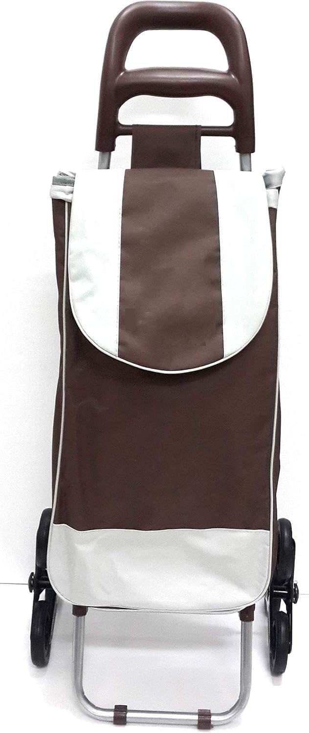 Portable Shopping Trolley Cart with Waterproof Bag Foldable Durable Market Bag with Comfortable Handle for Purchases and Trips