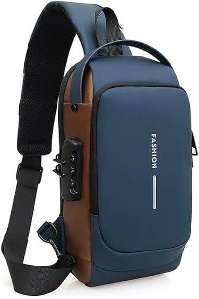 TS WITH TECHSUN Waterproof Crossbody Sling Bag for Men, Unisex Chest Backpack