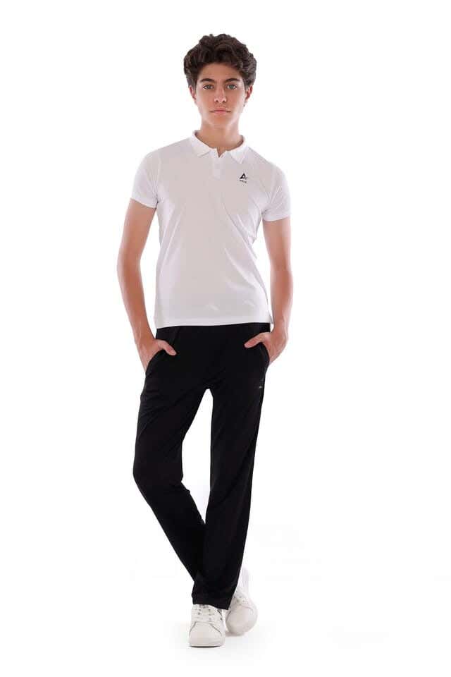Anja Polyester Sports Pants, For Boys - Black