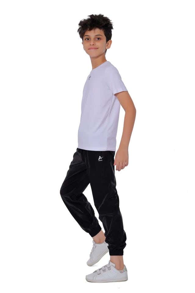 Anja Polyester Sports Pants, For Boys - Black