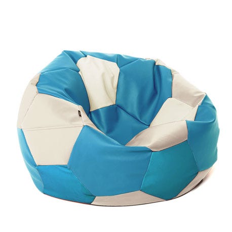 Cozy Sport Bean Bag, 90×70×55 cm - White Light Blue