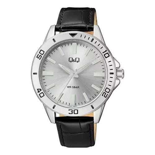Q&Q Q28B-005PY Round Analog Dress Watch For Men, L /40 - 48 mm - Black