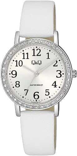 Q&Q Q32B-001PY Round Analog Dress Watch For women, M /26 - 39 mm - White