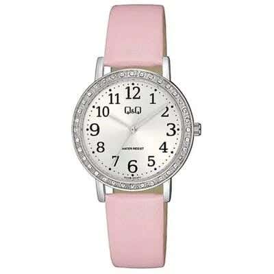 Q&Q Q32B-003PY Round Analog Dress Watch For women, M /26 - 39 mm - Pink