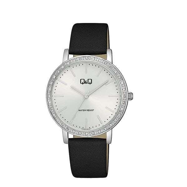 Q&Q Q33B-004PY Round Analog Dress Watch For Men, M /26 - 39 mm - Black