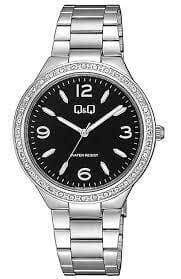 Q&Q Q34B-001PY Round Analog Dress Watch For women, M /26 - 39 mm - Silver