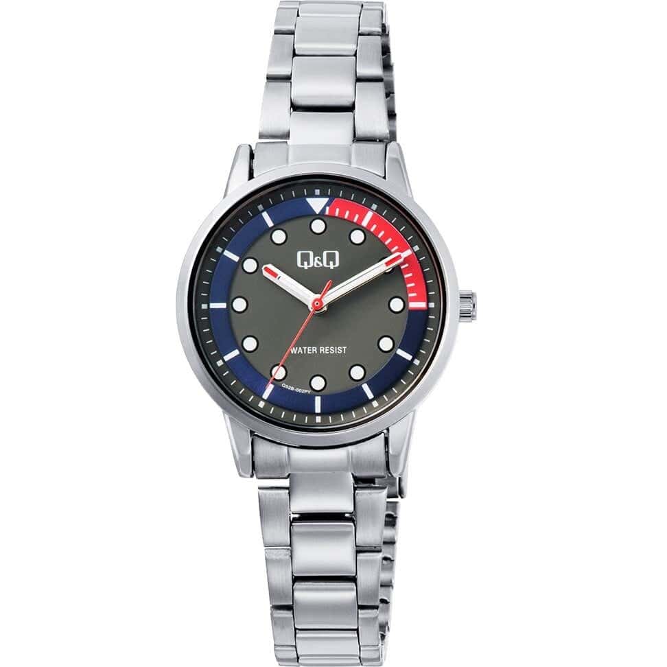 Q&Q Q52B-002PY Round Analog Dress Watch For women, M /26 - 39 mm - Silver