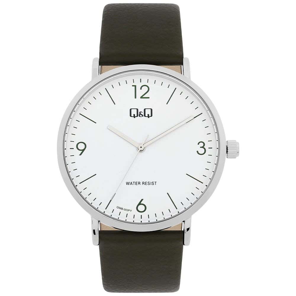 Q&Q Q56B-003PY Round Analog Dress Watch For Men, L /40 - 48 mm - Brown