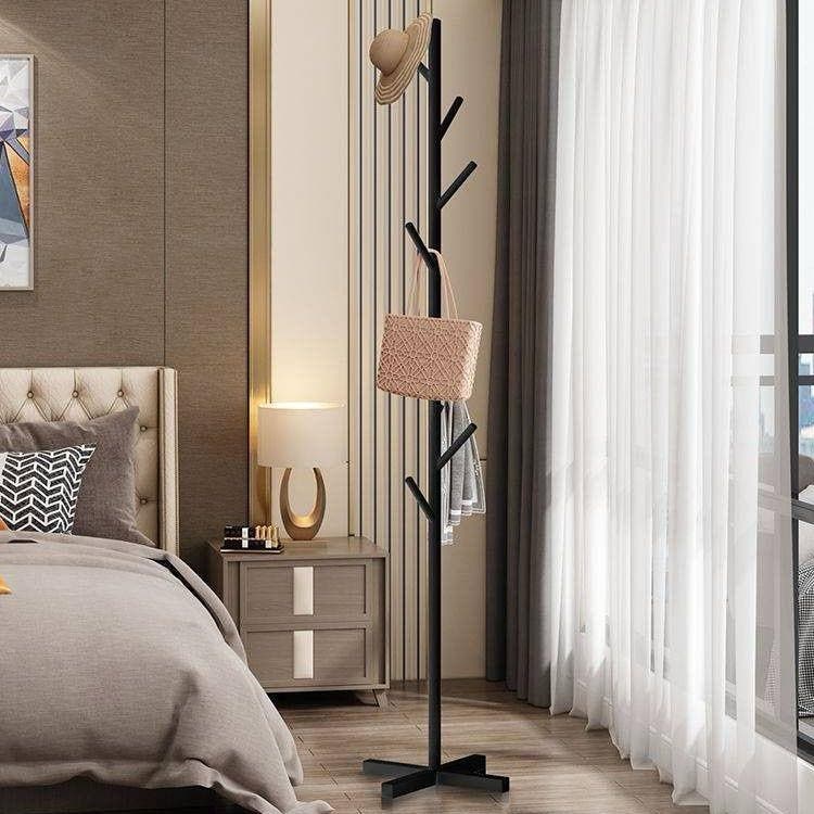 Standing Coat Rack with Metal Hooks for Clothe Hanging, 170×45×45 Cm - Black