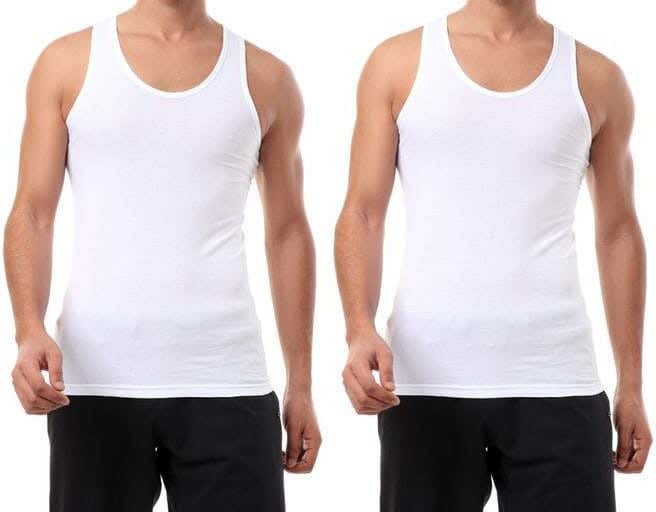 Cottonil Cotton Underwear Vests Set For Men, 2 Pieces - White