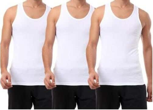 Cottonil Cotton Underwear Vests Set For Men, 3 Pieces - White