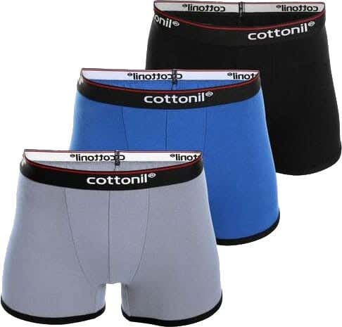 Cottonil Cotton Boxer Set For Men, 3 Pieces - Multicolor