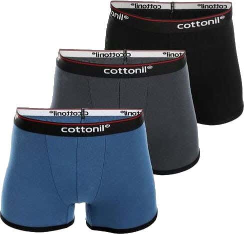 Cottonil Cotton Boxer Set For Men, 3 Pieces - Multicolor