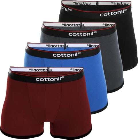 Cottonil Cotton Boxer Set For Men, 4 Pieces - Multicolor