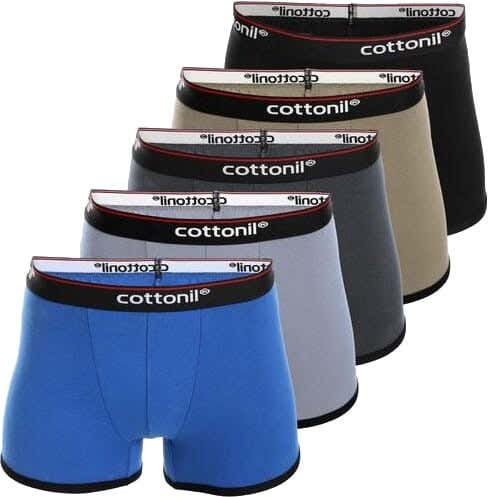 Cottonil Cotton Boxer Set For Men, 5 Pieces - Multicolor