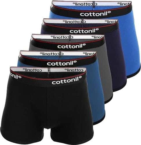 Cottonil Cotton Boxer Set For Men, 5 Pieces - Multicolor