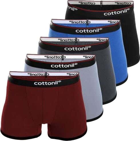 Cottonil Cotton Boxer Set For Men, 5 Pieces - Multicolor