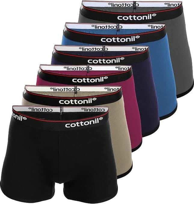 Cottonil Cotton Boxer Set For Men, 6 Pieces - Multicolor