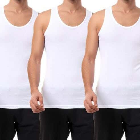 Embrator Cotton under shirt Set For Men, 3 Pieces - White