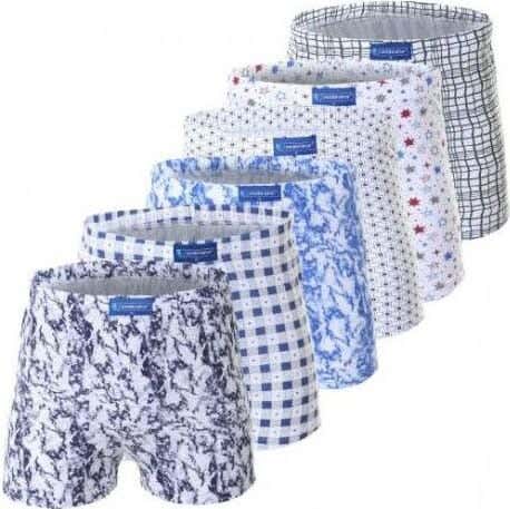 Embrator Cotton Boxer Set For Men, 6 Pieces - Multicolor