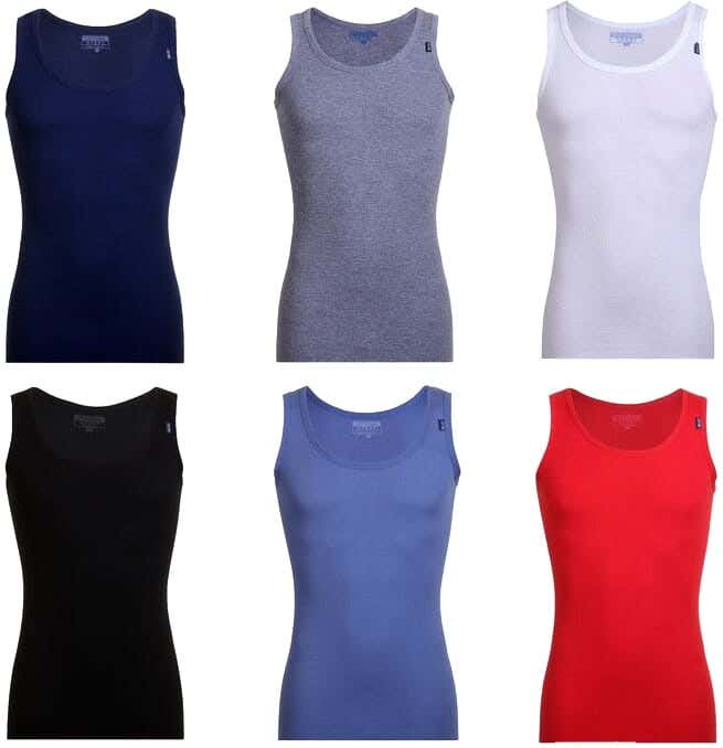 Cottonil Cotton under shirt Set For Men, 6 Pieces - Multicolor