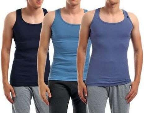 Cottonil Cotton under shirt Set For Men, 3 Pieces - Multicolor