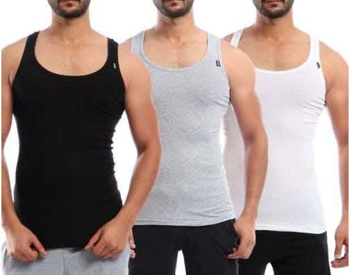 Cottonil Cotton under shirt Set For Men, 3 Pieces - Multicolor