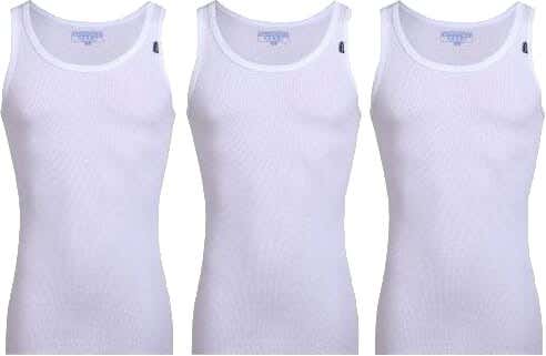 Cottonil Cotton under shirt Set For Men, 3 Pieces - White