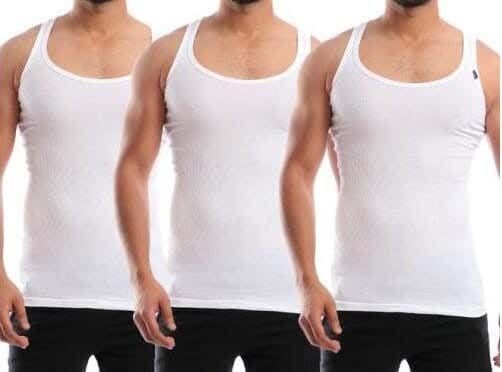 Cottonil Cotton under shirt Set For Men, 3 Pieces - White