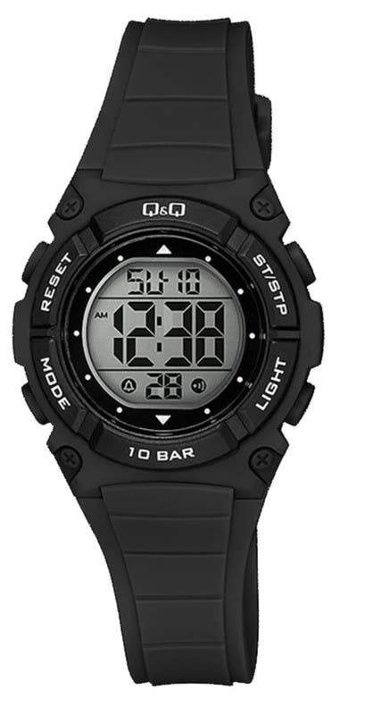 Q&Q M187J005Y Round Digital Sport Watch For women, M /26 - 39 mm - Black